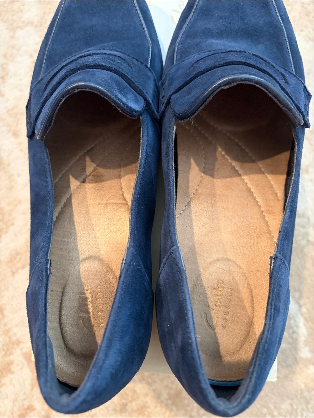 Clarks Women’s Navy Suede Slip-On Keesha Cora Loafers - Picture 6 of 6
